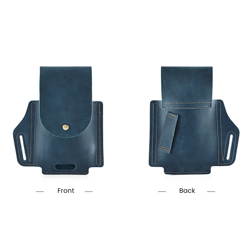 Outdoor Phone Pocket Tactical Sheath Leather Belt Bag - image 8