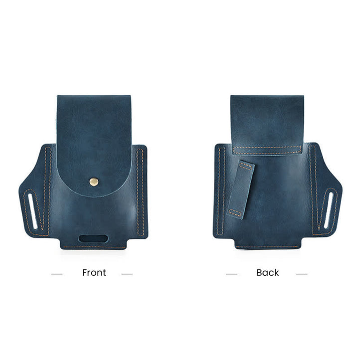Outdoor Phone Pocket Tactical Sheath Leather Belt Bag - image 8