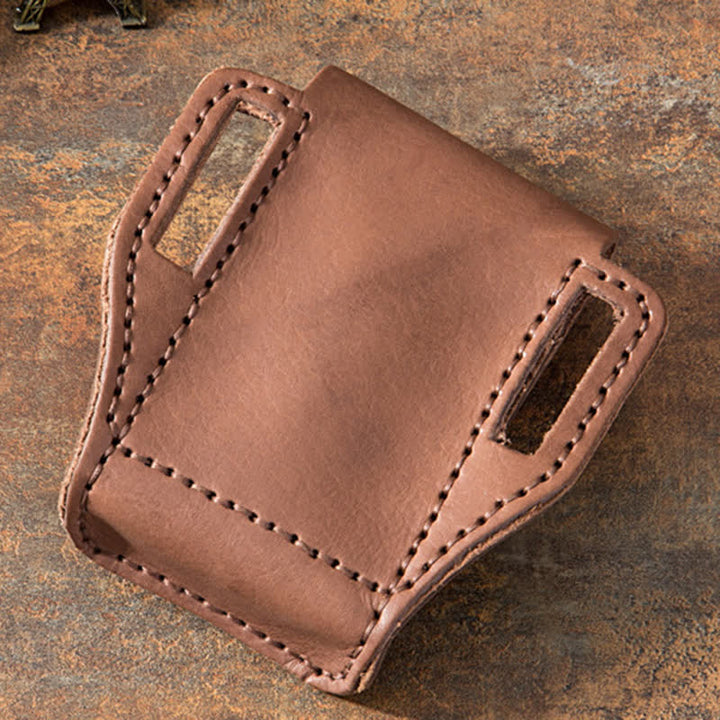 Star Miniature Cigarette Lighter Holder Leather Belt Bag - image 5