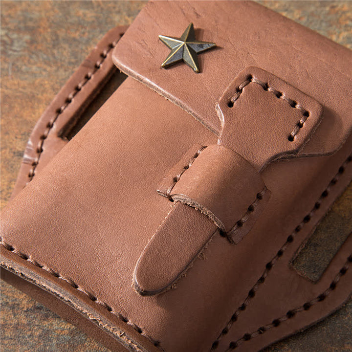 Star Miniature Cigarette Lighter Holder Leather Belt Bag - image 4