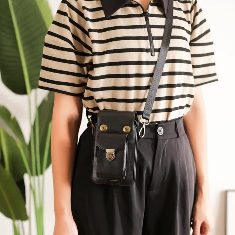 Phone Holster Crossbody Leather Belt Bag - image 1