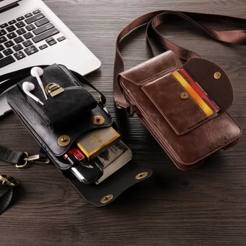 Phone Holster Crossbody Leather Belt Bag - image 3