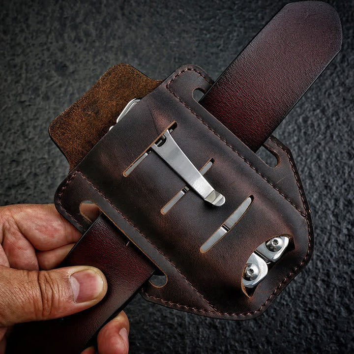Multi-tool Flashlight Sheath Leather Belt Bag - image 4