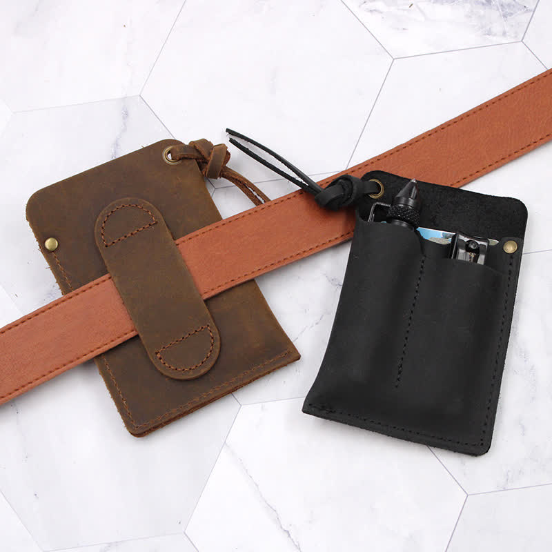 Outdoor Carry Handy Portable EDC Leather Belt Bag - image 12
