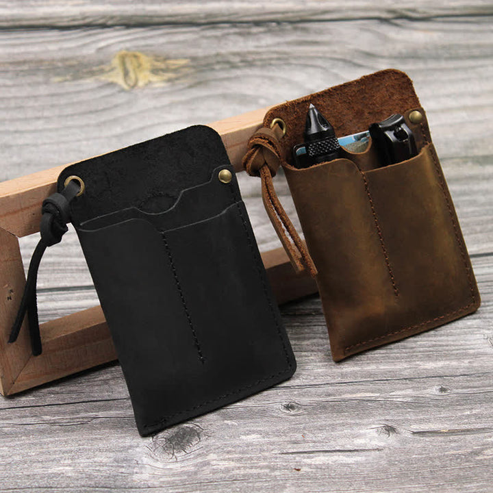 Outdoor Carry Handy Portable EDC Leather Belt Bag - image 0