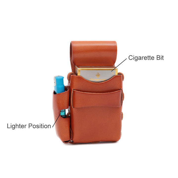 Protective Cigarette Box Lighter Holder Leather Belt Bag - image 7