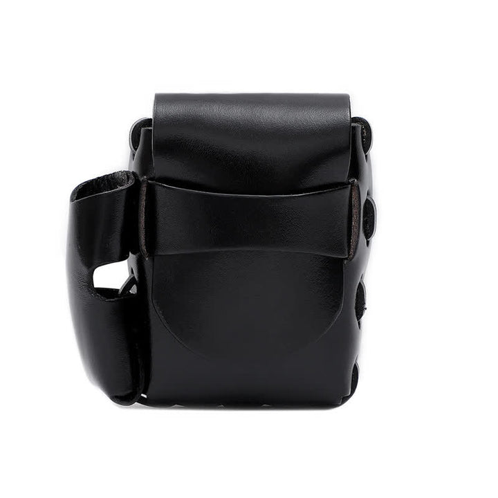 Protective Cigarette Box Lighter Holder Leather Belt Bag - Black - image 9