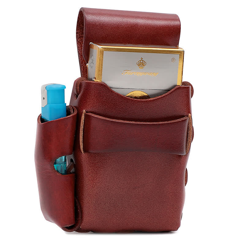 Protective Cigarette Box Lighter Holder Leather Belt Bag - image 1