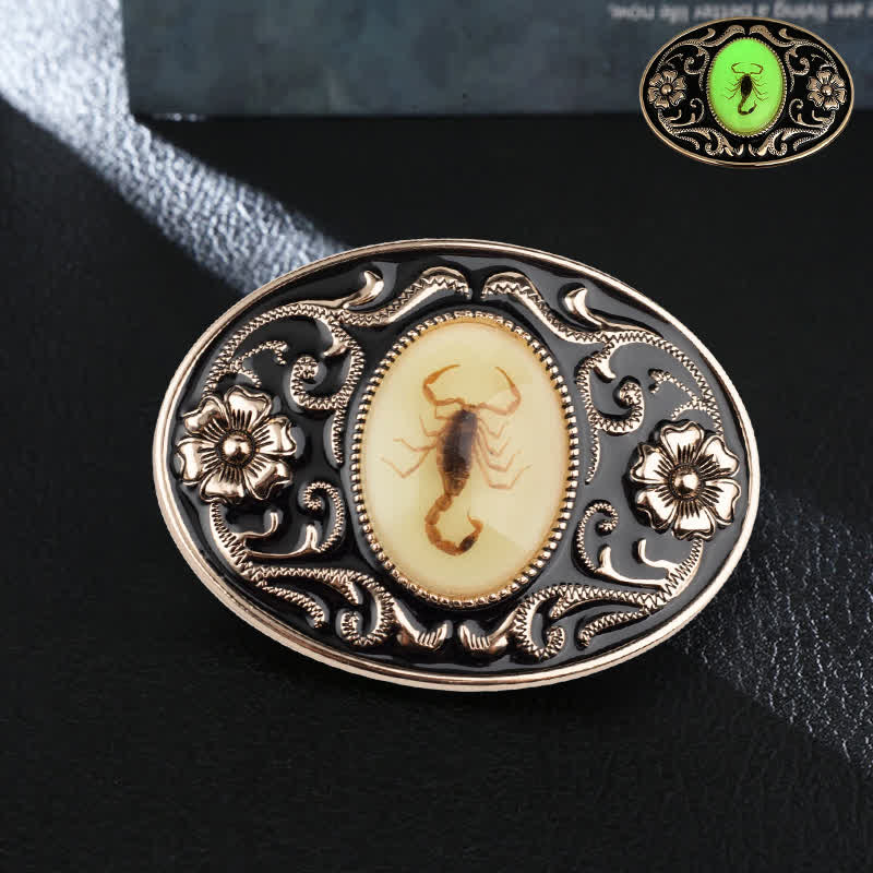 Men's DIY Decorative Luminous Scorpion Buckle Leather Belt - Scorpion - Without Belt - image 0