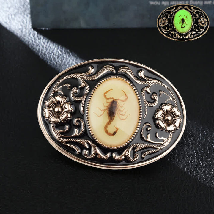 Men's DIY Decorative Luminous Scorpion Buckle Leather Belt - Scorpion - Without Belt - image 0