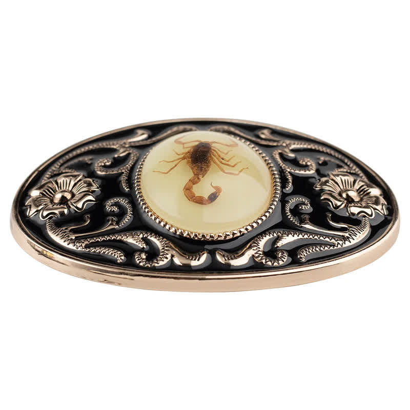 Men's DIY Decorative Luminous Scorpion Buckle Leather Belt - image 3