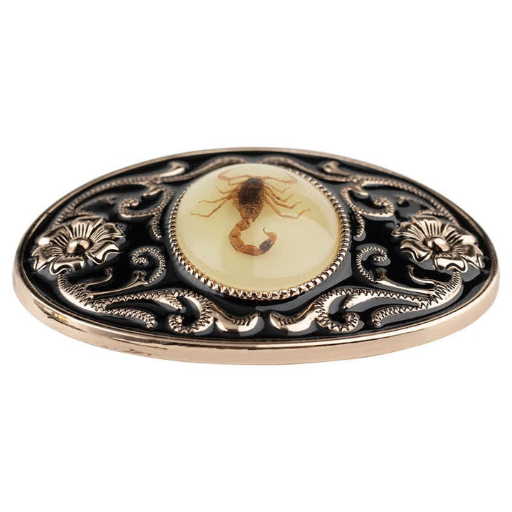 Men's DIY Decorative Luminous Scorpion Buckle Leather Belt - image 3