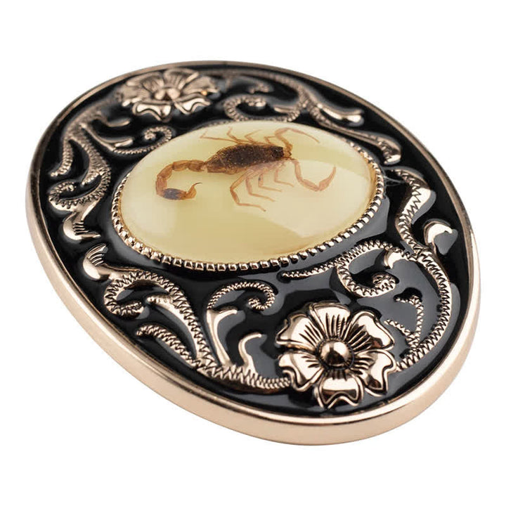 Men's DIY Decorative Luminous Scorpion Buckle Leather Belt - image 5
