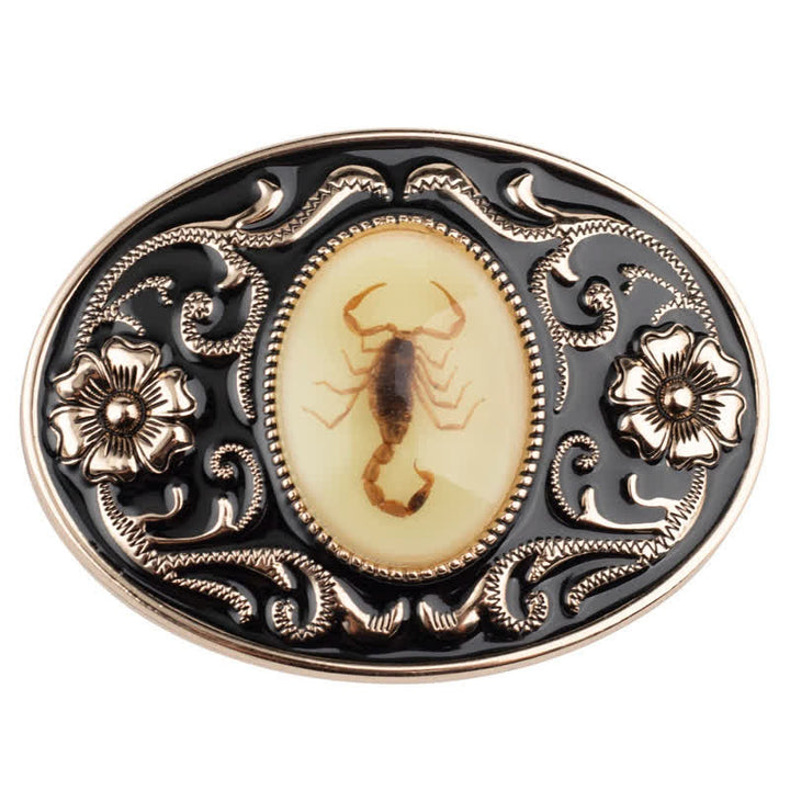 Men's DIY Decorative Luminous Scorpion Buckle Leather Belt - image 4