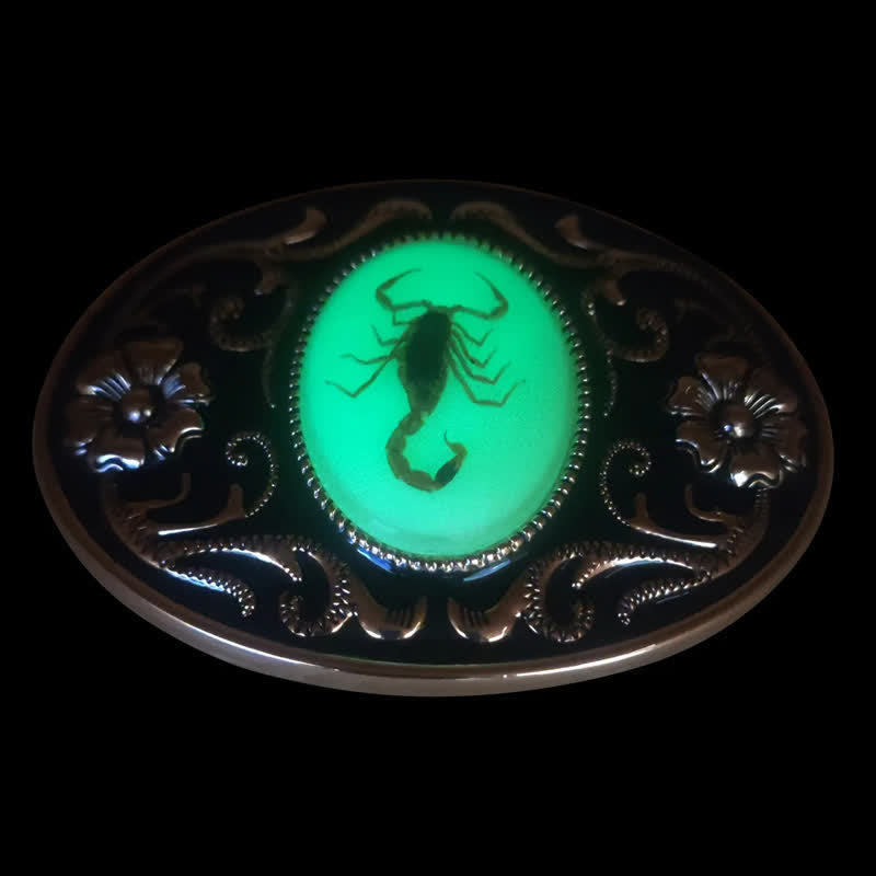 Men's DIY Decorative Luminous Scorpion Buckle Leather Belt - image 6