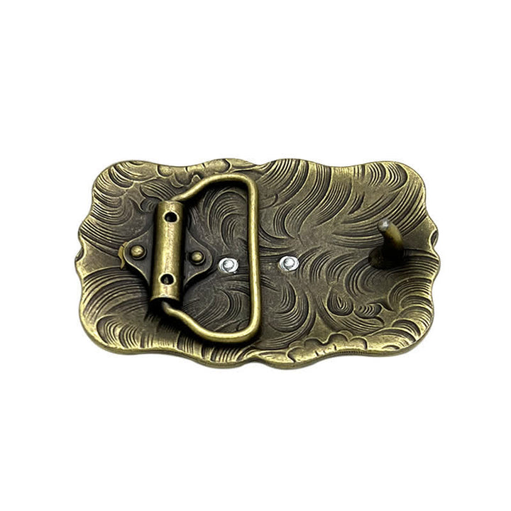 Men's DIY Western Wild Horse Buckle Leather Belt - image 1