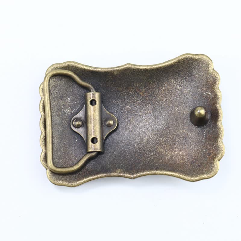 Men's DIY Western Turquoise Stone Rectangle Buckle Leather Belt - image 1