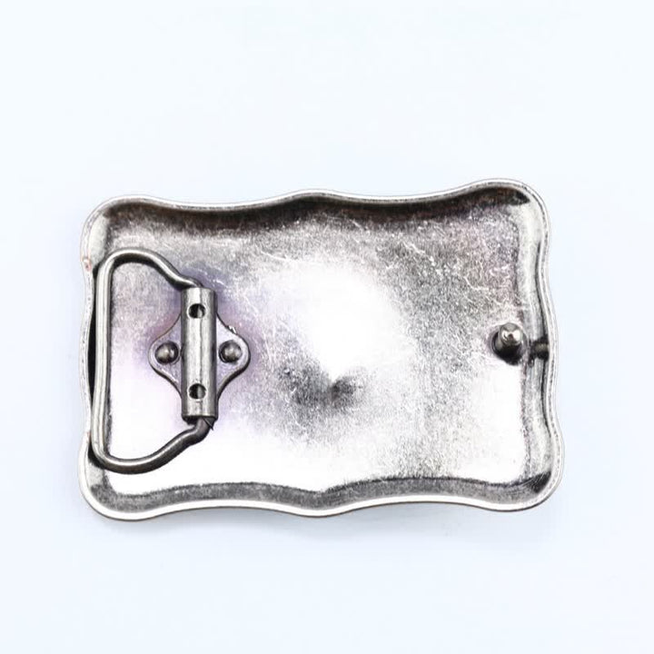 Men's DIY Rectangular Turquoise Stone Buckle Leather Belt - image 1