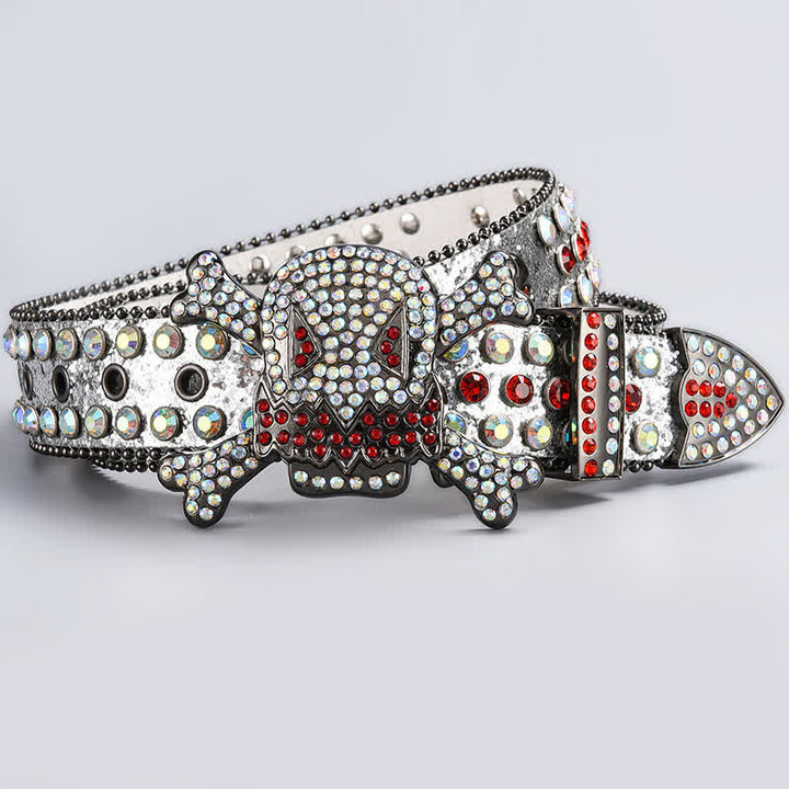 Skull Head Crystal Rhinestone Studded Leather Belt - Style #17 - 44 - image 19