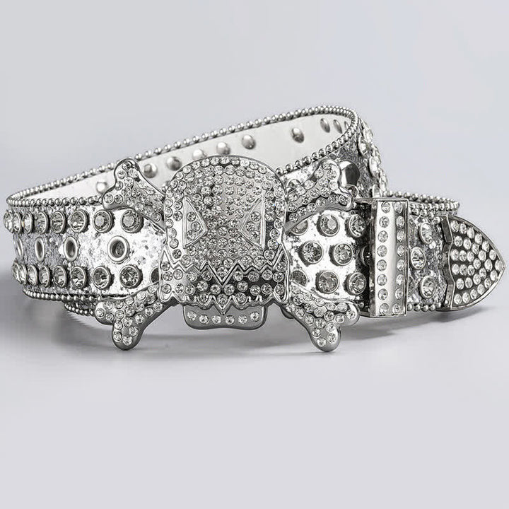 Skull Head Crystal Rhinestone Studded Leather Belt - Style #21 - 44 - image 23