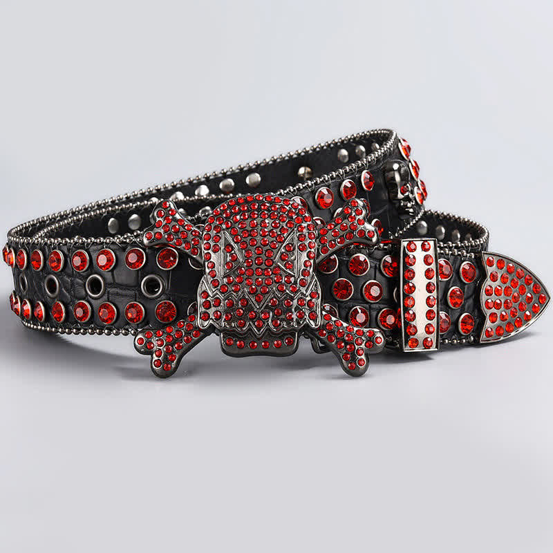 Skull Head Crystal Rhinestone Studded Leather Belt - Style #23 - 44 - image 25