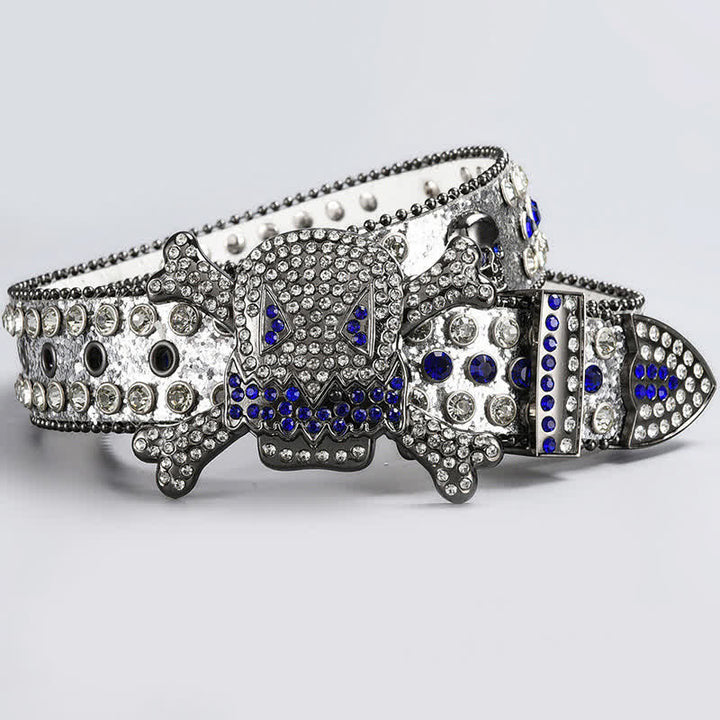 Skull Head Crystal Rhinestone Studded Leather Belt - Style #20 - 44 - image 22