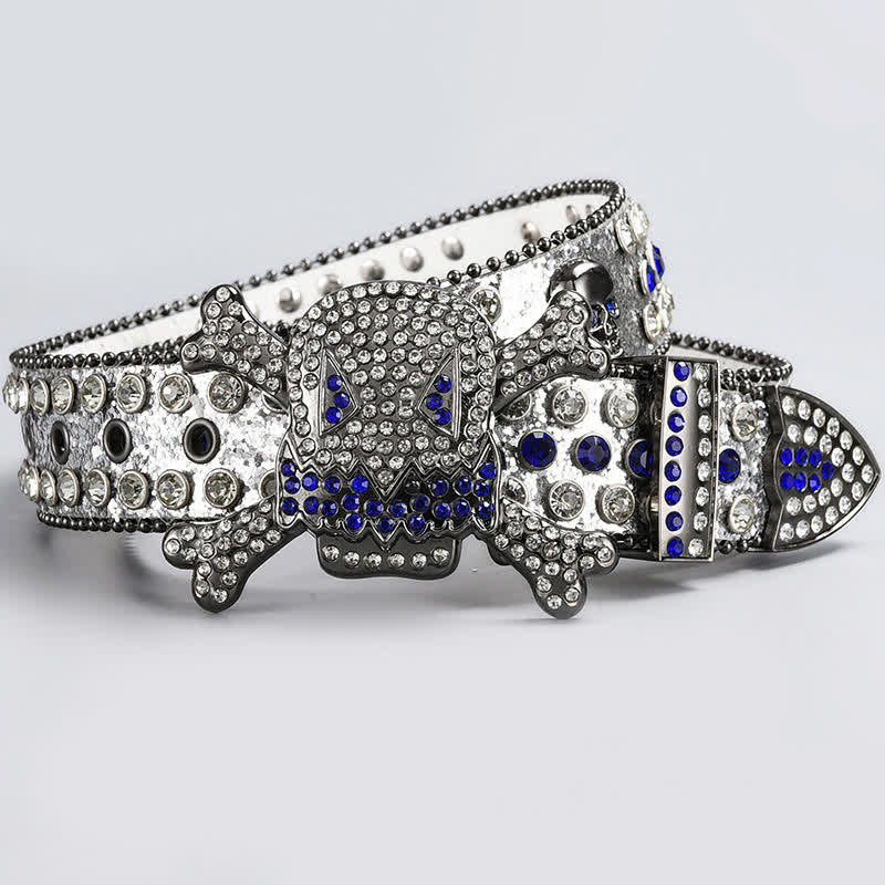 Skull Head Crystal Rhinestone Studded Leather Belt - Style #20 - 44 - image 22