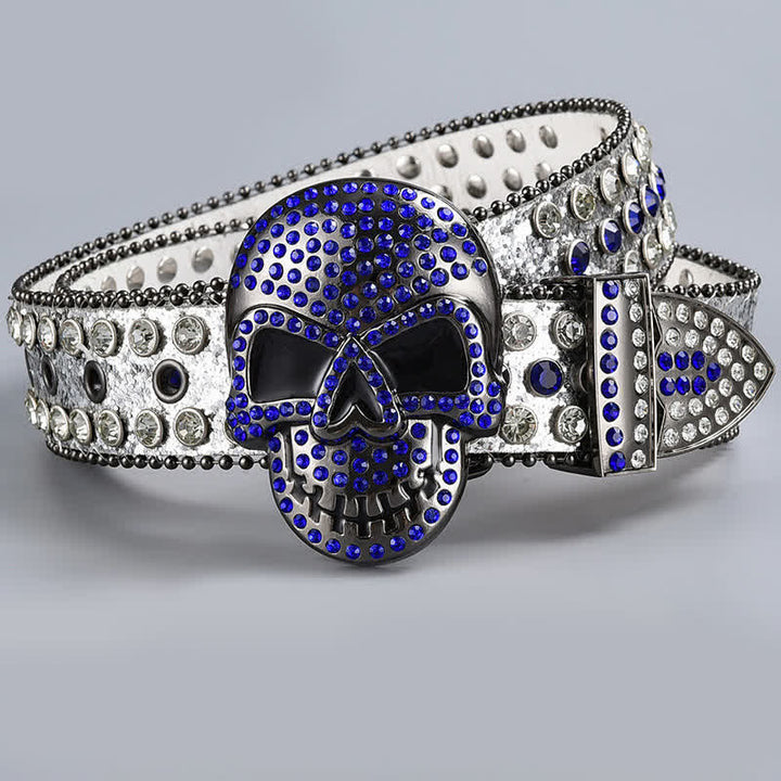 Punk Death Ghost Rhinestone Beaded Leather Belt - Style #20 - 44 - image 22