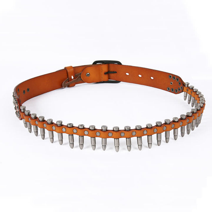Personality Cool Bullet Rivet Leather Belt - image 2