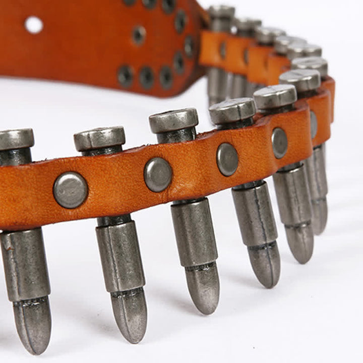 Personality Cool Bullet Rivet Leather Belt - image 8