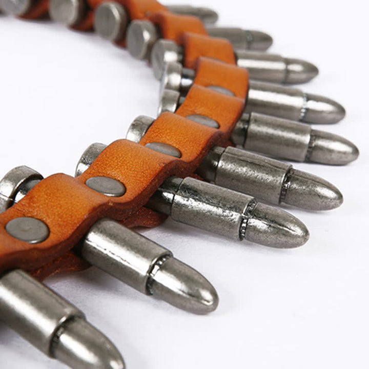 Personality Cool Bullet Rivet Leather Belt - image 7