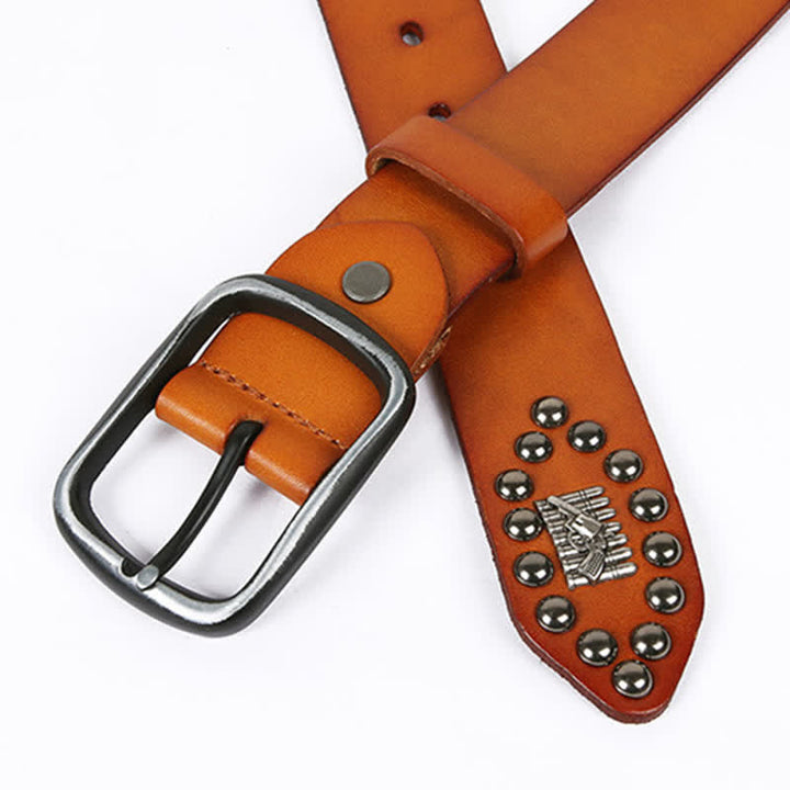 Personality Cool Bullet Rivet Leather Belt - image 5