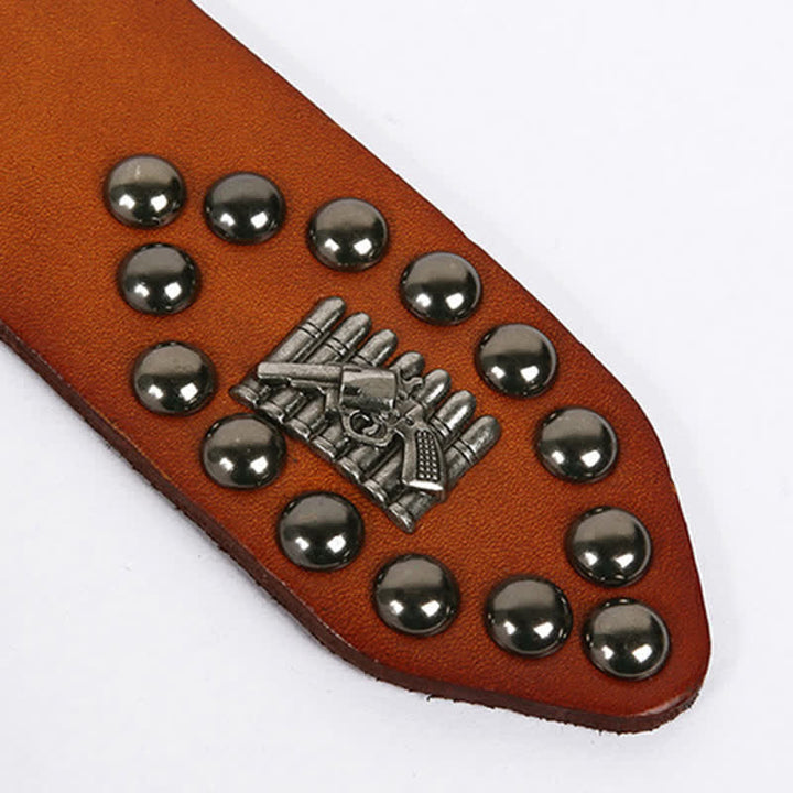 Personality Cool Bullet Rivet Leather Belt - image 10