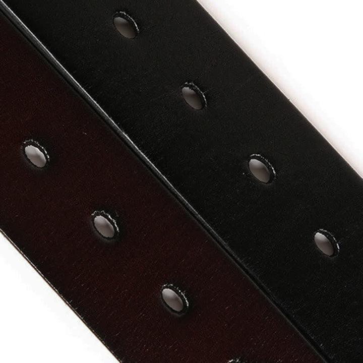Motorcycle Jeans Heavy Metal Rivet Leather Belt - image 16