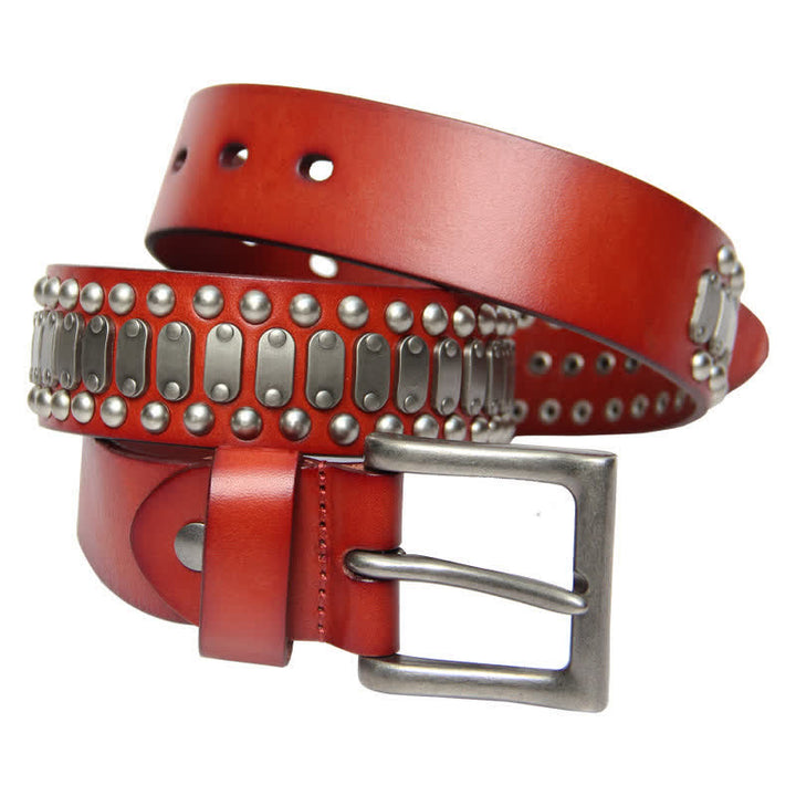 Casual Cool Metal Rock Rivet Studded Leather Belt - image 6