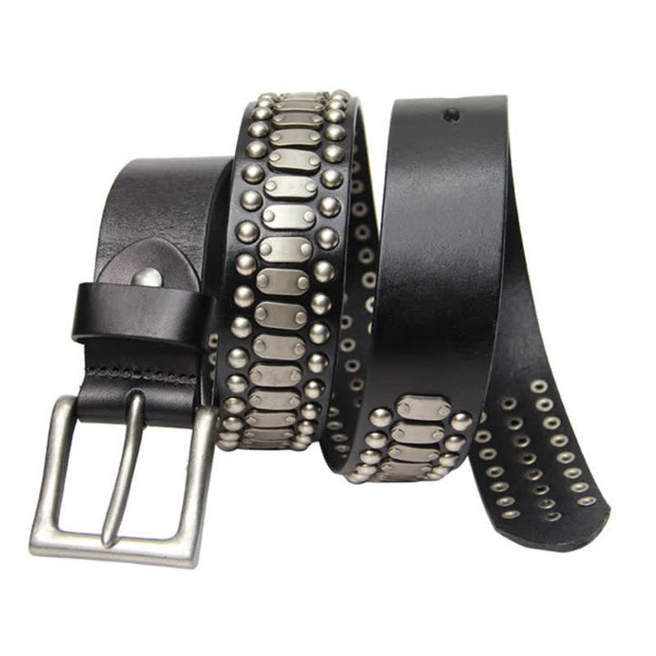 Casual Cool Metal Rock Rivet Studded Leather Belt - image 1