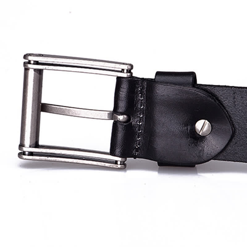 Heavy Metal Rivet Skull Cross Pattern Leather Belt - image 12