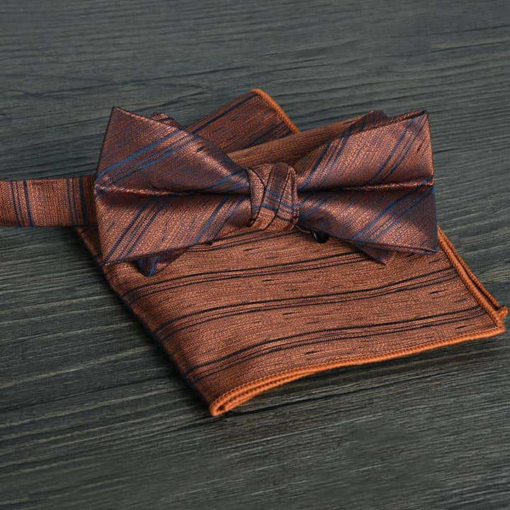 2Pcs Men's Flower Dots Formal Wedding Bow Tie Set - Style #2 - image 4