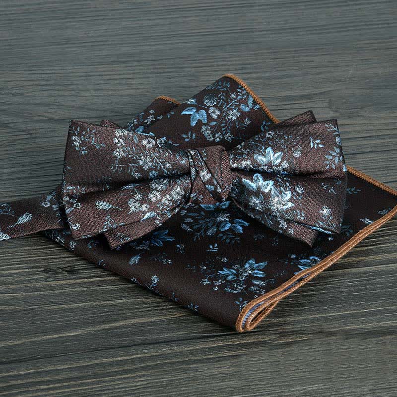 2Pcs Men's Flower Dots Formal Wedding Bow Tie Set - Style #8 - image 10