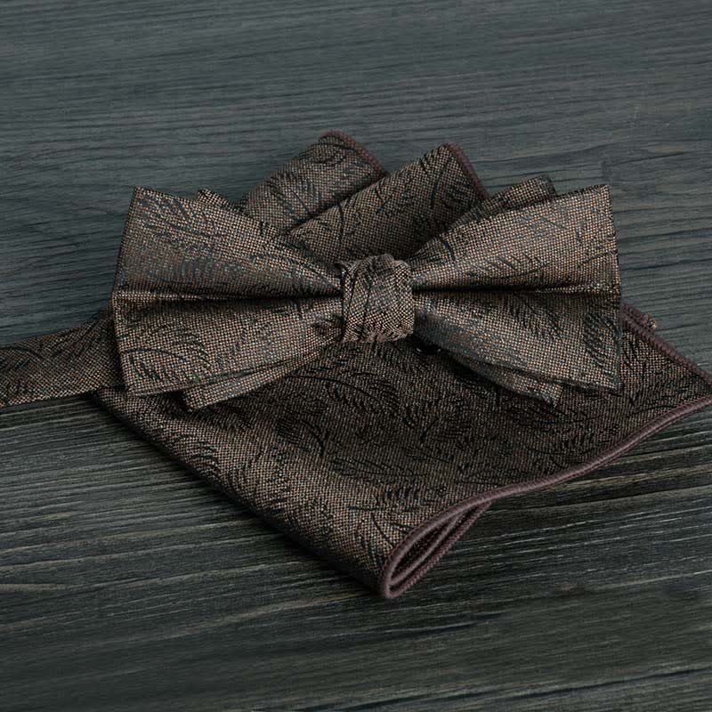 2Pcs Men's Flower Dots Formal Wedding Bow Tie Set - Style #9 - image 11