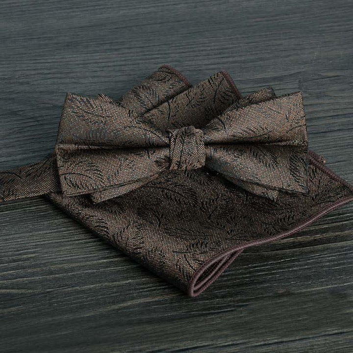 2Pcs Men's Flower Dots Formal Wedding Bow Tie Set - Style #9 - image 11