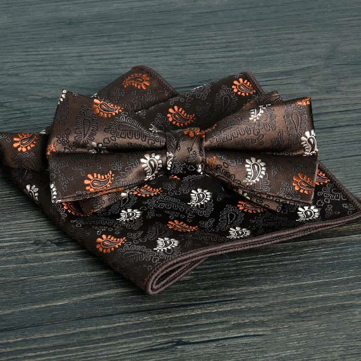 2Pcs Men's Flower Dots Formal Wedding Bow Tie Set - Style #6 - image 8