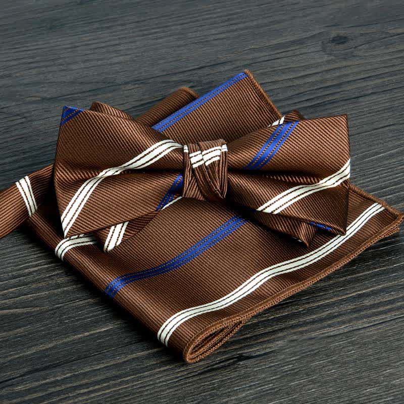 2Pcs Men's Flower Dots Formal Wedding Bow Tie Set - Style #5 - image 7