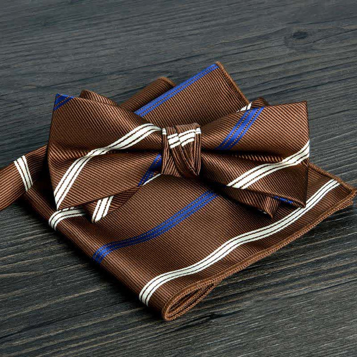2Pcs Men's Flower Dots Formal Wedding Bow Tie Set - Style #5 - image 7