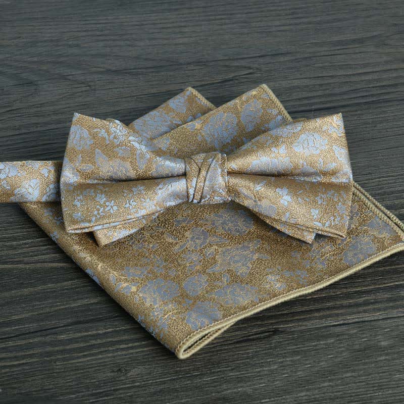 2Pcs Men's Flower Dots Formal Wedding Bow Tie Set - Style #11 - image 13