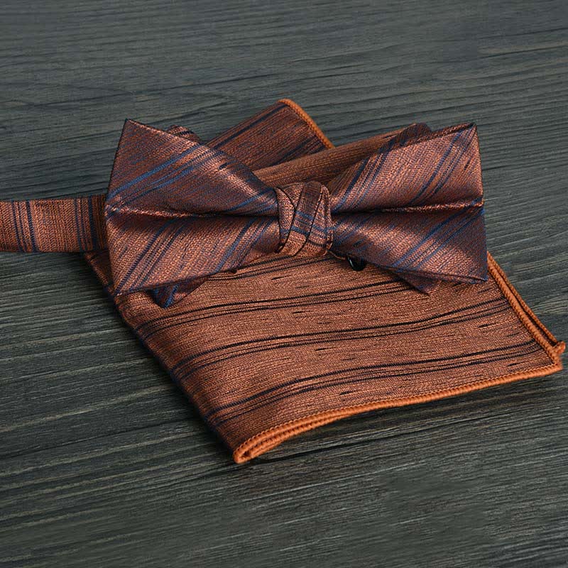 2Pcs Men's Flower Dots Formal Wedding Bow Tie Set - Style #2 - image 4