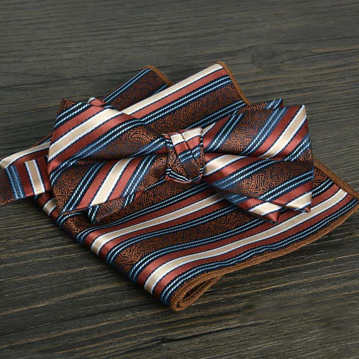2Pcs Men's Flower Dots Formal Wedding Bow Tie Set - Style #13 - image 15