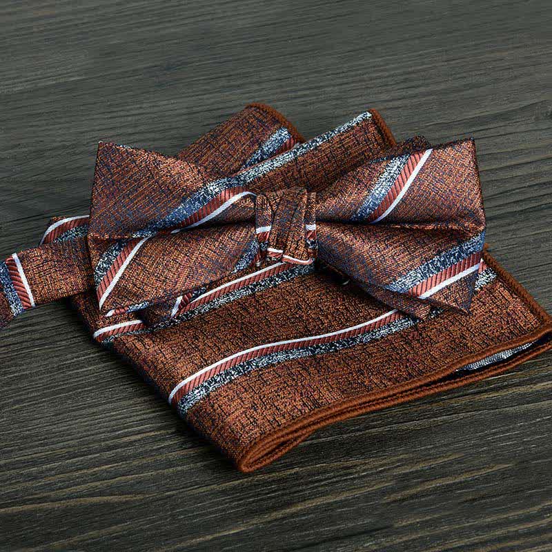 2Pcs Men's Flower Dots Formal Wedding Bow Tie Set - Style #4 - image 6