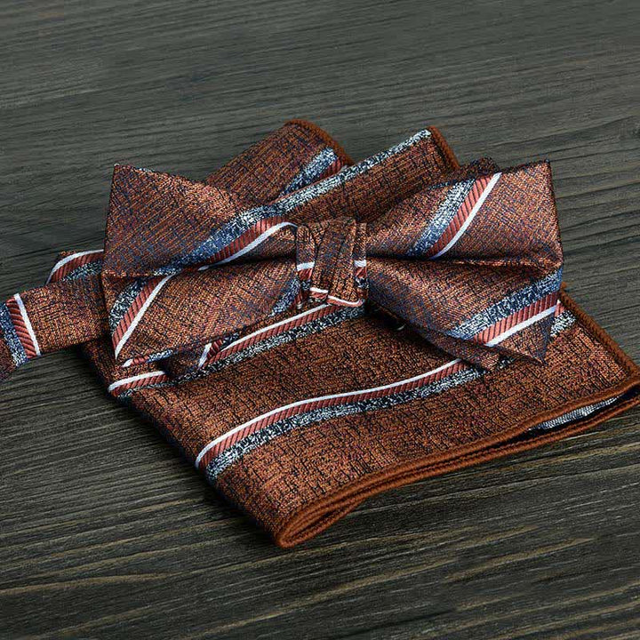 2Pcs Men's Flower Dots Formal Wedding Bow Tie Set - Style #4 - image 6