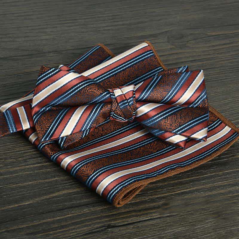 2Pcs Men's Flower Dots Formal Wedding Bow Tie Set - Style #13 - image 15
